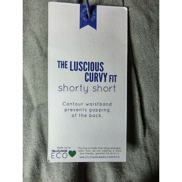 Wallflower Sage Linen Blend Shorty Short Size XL Juniors NWT - Picture 8 of 13